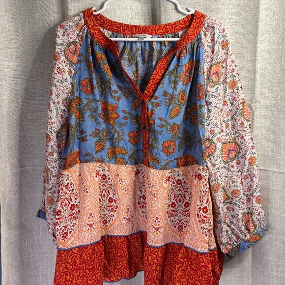 John Mark Boho Peasant Top- Hippie Chic- XL - Picture 1 of 3